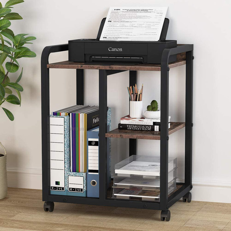 HONGYAN Tribesigns 3Shelf Rolling Printer Cart Under Desk Wayfair